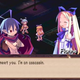 On the right, Flonne, an angel, declaring that she’s assassin sent to the Netherworld to kill Krichevskoy.
